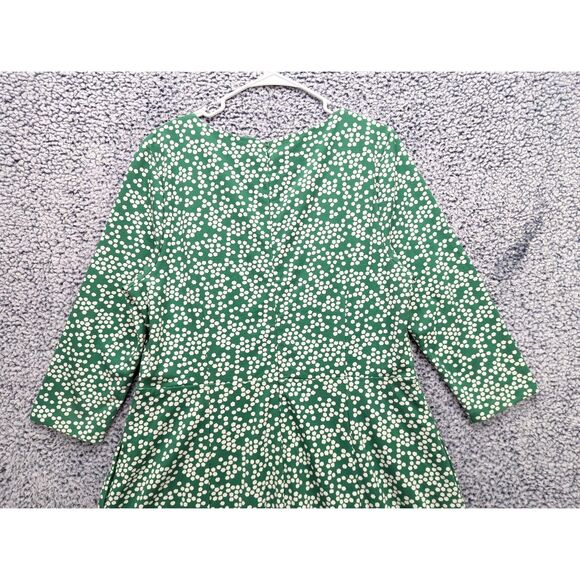 Boden Julianna Ponte Fit and Flare Midi Dress Size 16 Long Polka Dot Modal Green - Picture 8 of 15